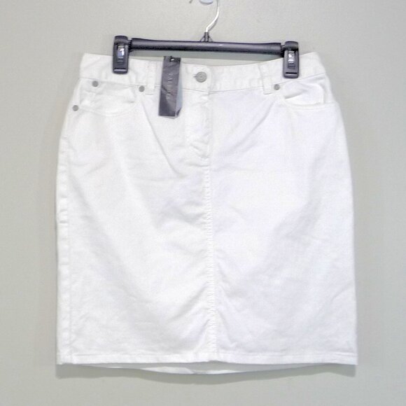 TALBOTS WHITE DENIM SKIRT SIZE 6 - Picture 1 of 7